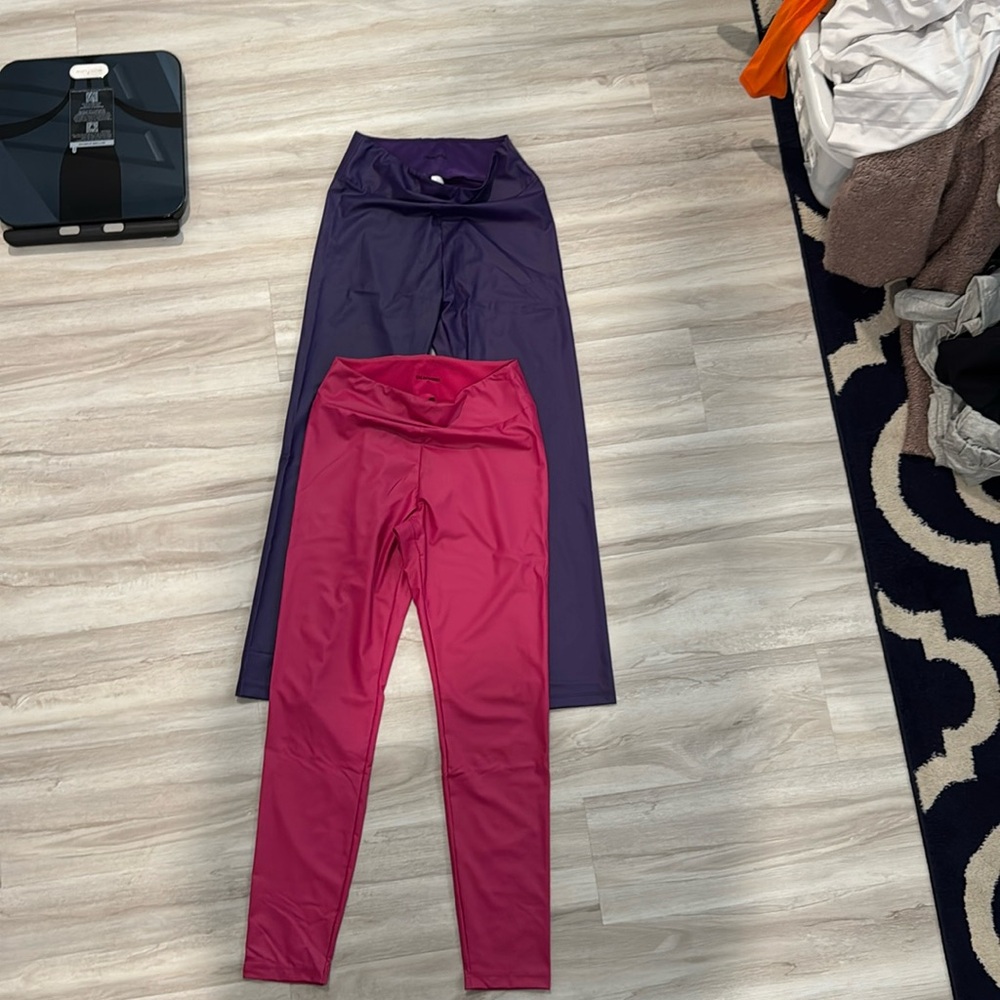 Calzedonia Bundle Of pink of Purple Leggings Shiny
